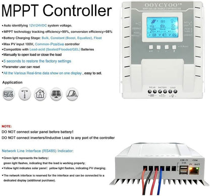 MPPT EPSolar laadregelaar laadregelaar 60A automatische herkenning 12V/24V PV 100V 1500W