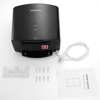 Compacte handdroger, automatische elektrische handdroger voor wandmontage voor commercieel en thuisgebruik, badkamertoilet, zwart