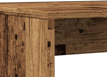 Garden furniture set with table and chairs 3-piece. Dining table and bench Set old wood look wood material - QUORE