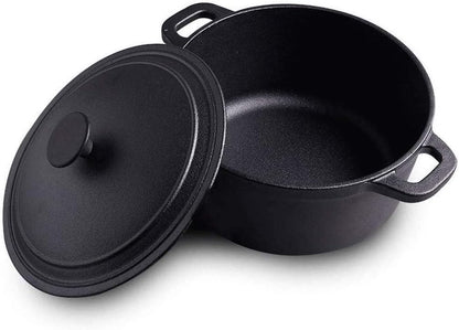 Double Handle Cast Iron Pan, Multi-Purpose Saucepan, Dishwasher Safe Non-Stick Pan Wok - QUORE