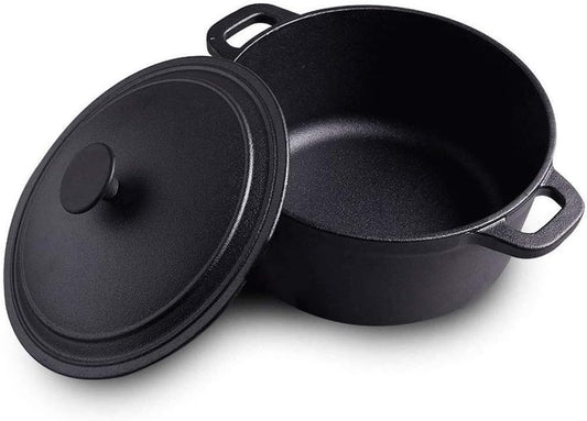 Double Handle Cast Iron Pan, Multi-Purpose Saucepan, Dishwasher Safe Non-Stick Pan Wok - QUORE