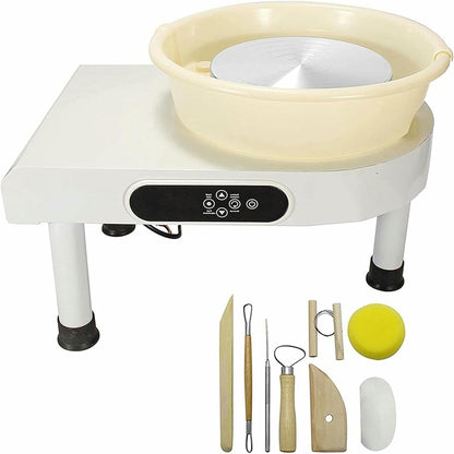 350W Elektrisch Keramisch Wiel – Elektrische Pottenbakkerswiel – Keramiek Draaitafel – Keramische Machine – Pottenbakken Apparaat – Stille Krachtige Motor – Aluminium Plateau 25 cm