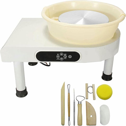 350W Elektrisch Keramisch Wiel – Elektrische Pottenbakkerswiel – Keramiek Draaitafel – Keramische Machine – Pottenbakken Apparaat – Stille Krachtige Motor – Aluminium Plateau 25 cm