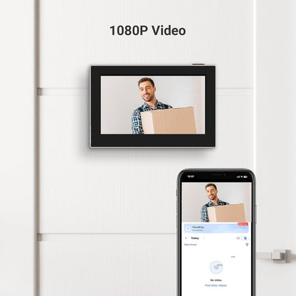 Beveiligingscamera Buiten - Draadloze IP-camera - WLAN Deurkijker  - Videodeurbelcamera - met 146° Groothoek - 2200mAh Batterij - 2,4GHz - Weerbestendig - Zilver