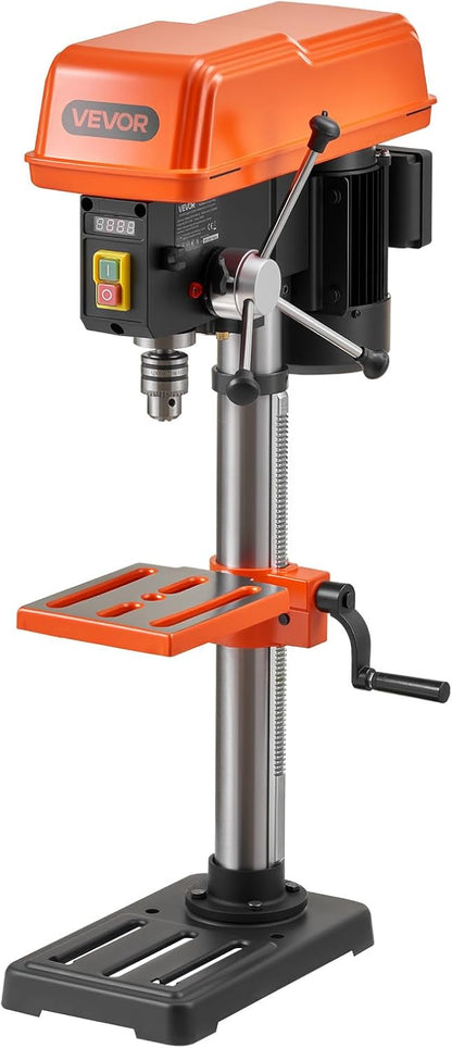 VEVOR Tafelkolomboormachine 254 mm, nominaal vermogen 400 W, variabele snelheid, stabiel met laser en led-werklicht, tafelboormachine voor hout- en metaalbewerking