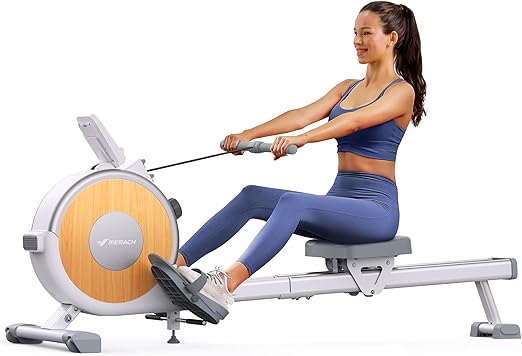 Roeitrainer – Magnetische Rower – Fitnessapparaat – Trainingsmachine – Roeimachine – 16 Weerstandsniveaus – Dubbele Glijrails – Max. Belastbaar 150 kg – Verticaal Opvouwbaar - QUORE