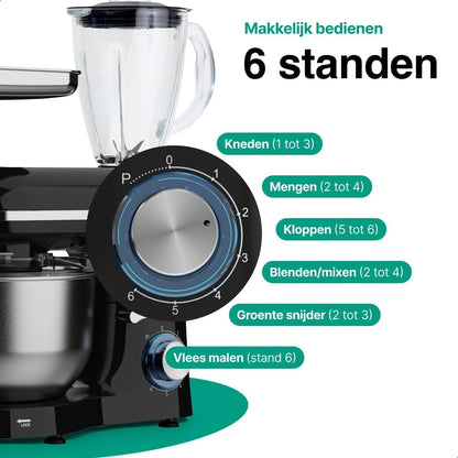 Keukenmachine – Food Processor – Keukenmixer – Blender – Mixer – 2000W Motor – 6,2L RVS Mengkom