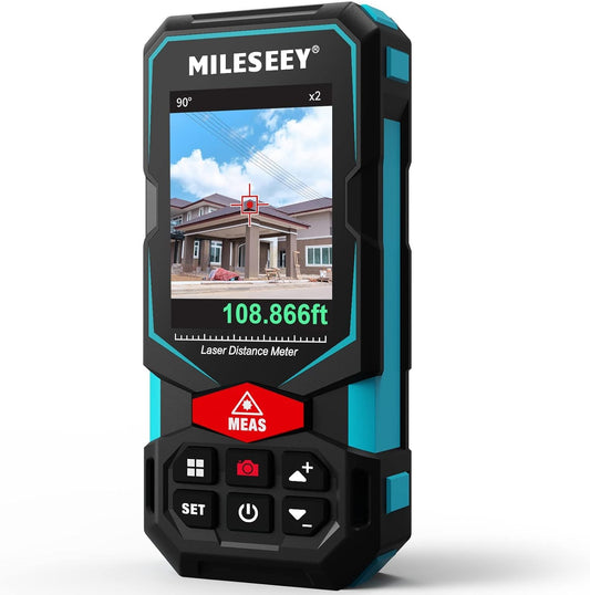 Lasermeting, MiLESEEY 328Ft laserafstandsmeter, oplaadbaar multifunctioneel lasermeetinstrument met puntzoekercamera, P2P-technologie, perfect voor meting over lange afstanden buiten (app-versie)