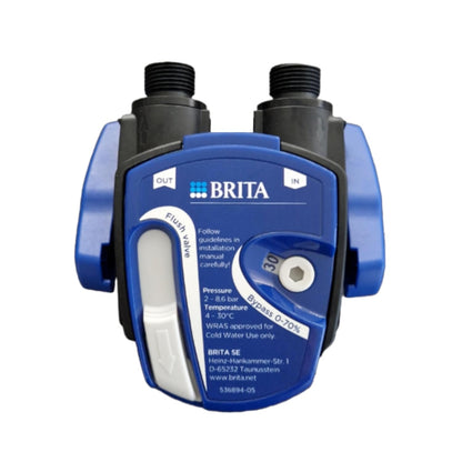 Nieuwe watergroep | ondertafel-waterfilter: BRITA filterkop, BRITA filter P1000, filterwisselindicator (Digiflow-waterklok), flexibele slang, hoekventieladapter