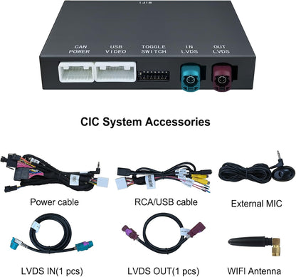Retrofit Kit Decoder BMW CIC Systeem – CarPlay Adapter – Android Auto Interface – Draadloze Multimedia Module – Bluetooth WiFi Receiver – Draadloze CarPlay & Android Auto – Plug-and-Play Installatie – Originele Stuurwielbediening