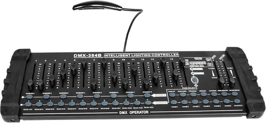 UKing DMX Controller, 384 kanalen, DMX512 controller, console, 240 programmeerbare scènes voor DMX besturing, DMX-lichtpult, party, DJ, disco, moving head, licht, podium, lamp, besturingsuitrusting