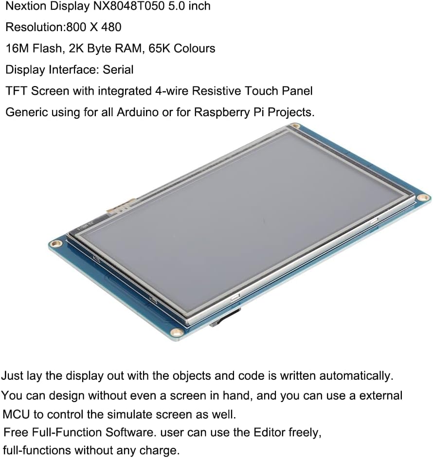 5,0" TFT 800×480 Nextion HMI USART UART Touch Module LCD Display Panel Resistive Touch Panel voor Arduino TFT voor Raspberry pi