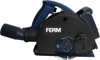 Ferm Muurfrees 1700W - 2 Diamantschijven 125mm - Lasergeleiding - Stofafzuigadapter - Koffer, meerkleurig
