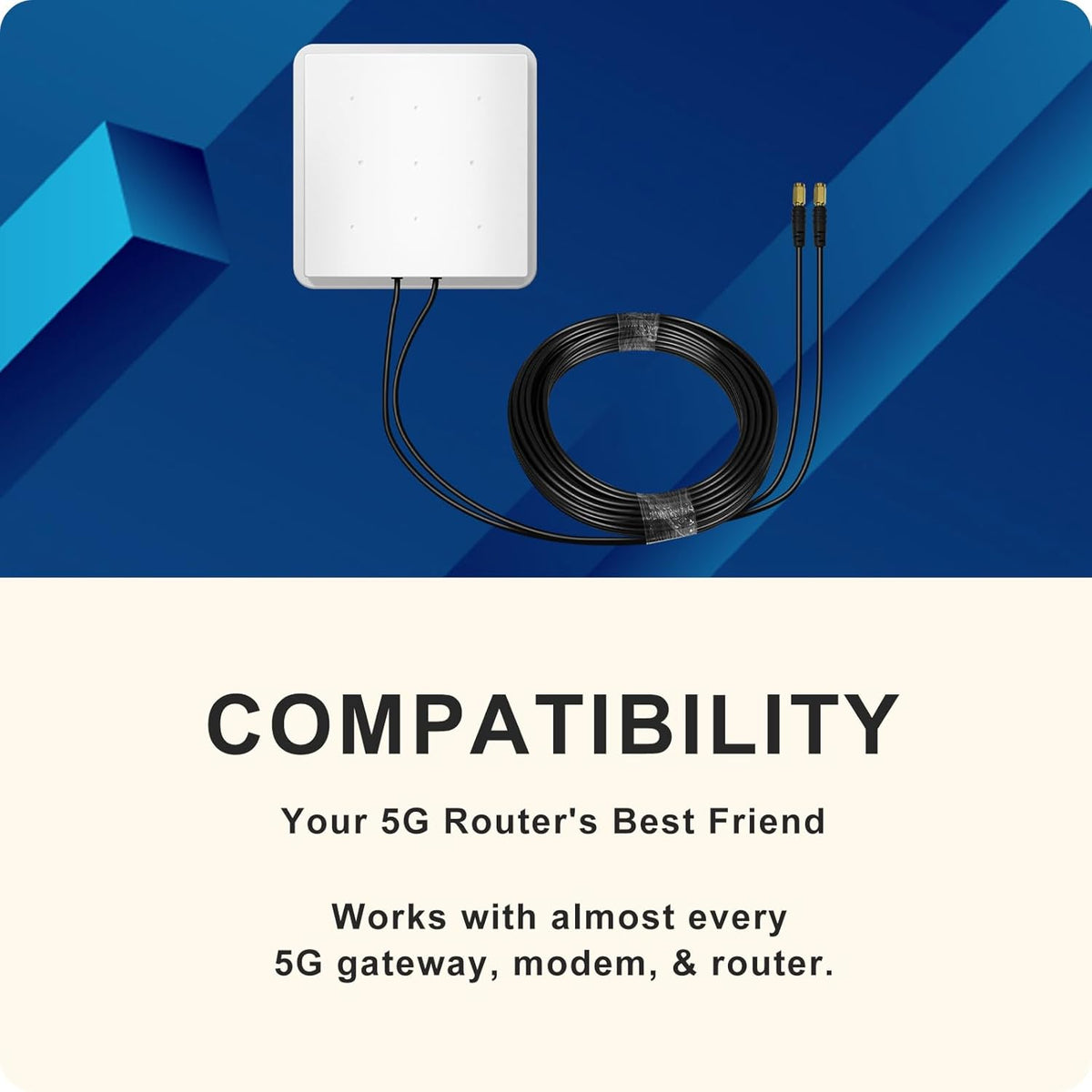 5G Antenne Outdoor 4G LTE Antenne Dual-Polarisatie 14DBi WiFi Antenne 698-2700 | 3300-3800 MHz Signaalrichtantenne MIMO Router Externe Antenne SMA / TS9 antenne, 2x10M kabel, 3G/4G/5G/GSM/GPRS - Wit