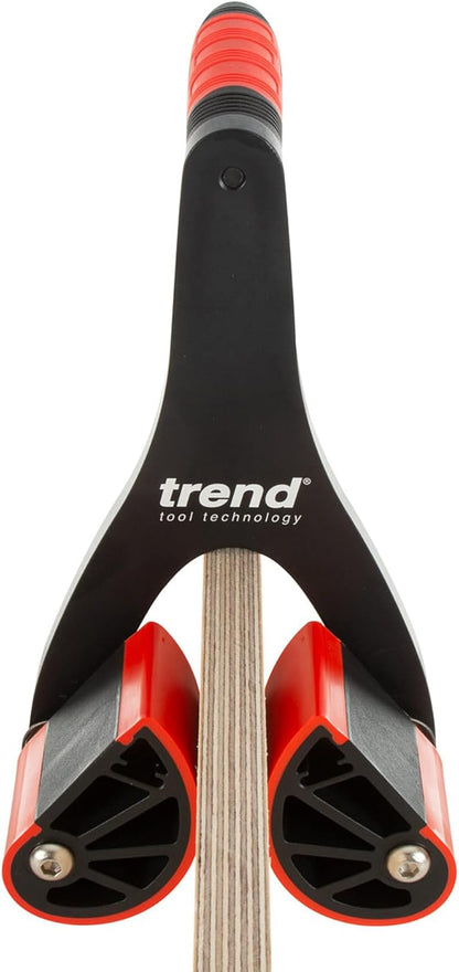 Trend Plaatdrager set voor deuren, werkbladen en plaatmateriaal, paar zelfinstellende tilhulpen voor materialen tot 65 mm dik, draagvermogen 75 kg per stuk, antislip rubberen bekken, P/CARRIER/2