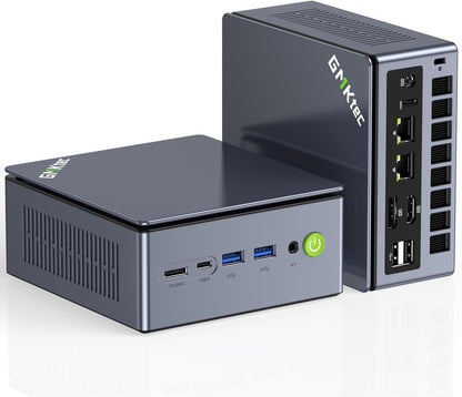 GMKtec Mini PC Gaming, M7 Ultra Ryzen 7 PRO 6850U 32GB DDR5 RAM + 1TB Hard Drive PCle SSD Oculink Dual NIC LAN 2.5G Desktop Computer, Dual USB4, HDMI 2.1, USB-C