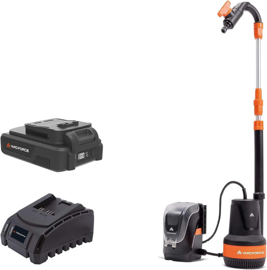 Accu Dompel-/Regentonpomp – Dompelpomp – Regenwatertomp – Batterij Dompelpomp – Waterpomp Tuin – 20V Lithium-Ion Accu – Max 2000L/u Debiet