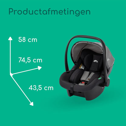 Bebeconfort Haze Trio Lux, 3 in 1 Kinderwagen Set Met Autostoeltje (i-Size), 0-4 jaar (max. 22 kg), 2-in-1-Zitting, Vlakke Ligstand, Compact Inklapbaar, Lichtgewicht Combi Wandelwagen, Tinted Grey