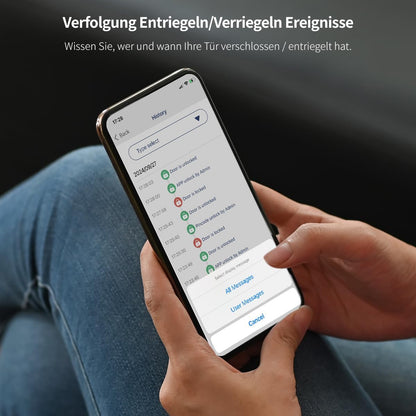 Elektronisch deurslot met toetsenbord, slotcilinder 35/35 wifi Smart Lock, deur ontgrendelen via NFC-kaarten, cijfercode, app wifi-bediening, sleutel, slim deurslot met oplader.