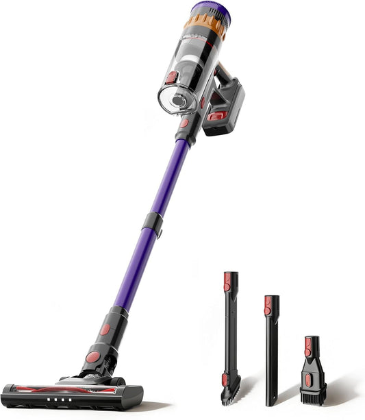 Draadloze Stofzuiger – Stofzuiger Zonder Snoer – Handstofzuiger – Steelstofzuiger – Kruimelzuiger – 40.000 Pa Zuigkracht – 42 Minuten Batterijduur