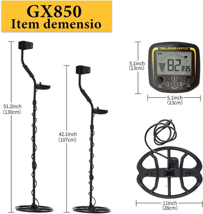 Metaaldetector voor volwassenen – Ondergrondse Metaaldetector – Gouddetector – Metaalzoeker – Grondmetaaldetector – Waterdichte 27,9 cm DD-zoekspoel – LCD-scherm en 2 zoekmodi