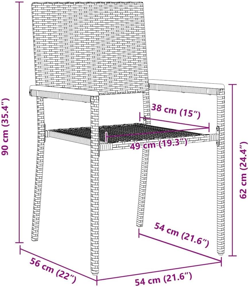 vidaXL Modern Outdoor Seating - Garden Chair, Patio Chair, Patio Lounge Furniture. Ergonomic, UV Resistant, Stackable, Weatherproof, Minimalist Design. - QUORE