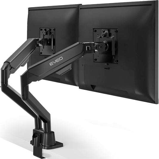 Dubbele monitorstandaard – Monitorarm – Monitorbeugel – Monitorhouder – Monitormontage – Voor 2 Schermen Tot 32 Inch, Gasveer En 360° Draaibaar