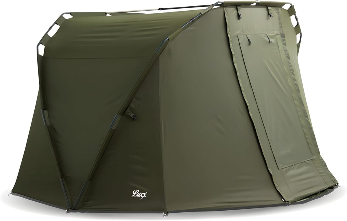 Lucx® Caracal Bivvy Vistent voor 1 tot 2 personen, karpertent, 295 x 290 x 165 cm, 10.000 mm waterkolom, campingtent