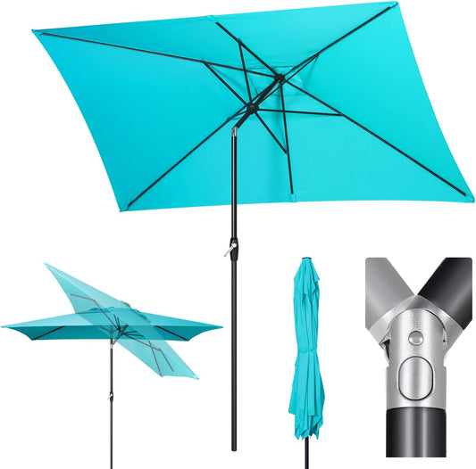 Sekey Aluminum Parasol, 200 x 300 cm, parasol, balkonparasol, rechthoekig, voor balkon, tuin en terras, zonwering UV 50+