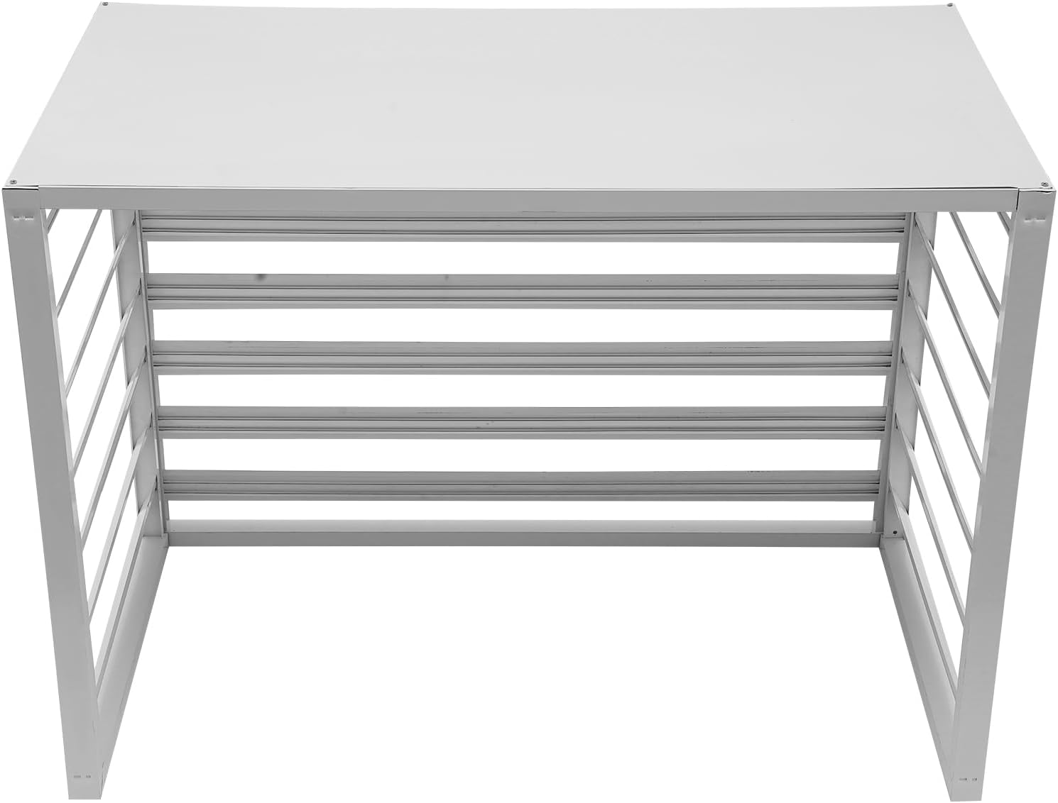 Air Conditioning Cover, Aluminium, Weatherproof, AC Outdoor Unit, Cover with Ventilation Slats, Freestanding Protection Fence for Garden, Balcony and Patio, 110 x 60 x 80 cm (White) - QUORE