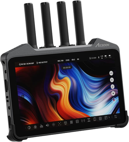 Accsoon Cineview M7 Pro 4K60 7-inch touchscreen-cameramonitor – draadloze veldmonitor met HDMI -SDI-in-/uitgang, dual-band-overdracht, 1000 nit, live stream, LUT-box