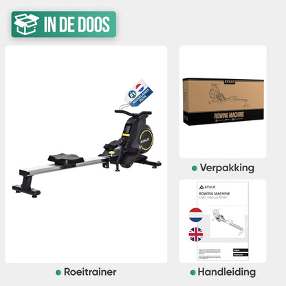 Avalo Rowing Machine Collapsible With Display - Rowing Machine With 8 Resistance Levels - Rowing Machine - QUORE