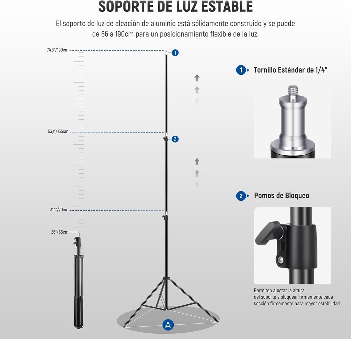 LED-videolichtset 2-delig met statief – Videolamp – Lichtpaneel – Fotolamp – Studiolamp – 3200K-5600K, CRI 96+ – 3300 Lux op 1 m