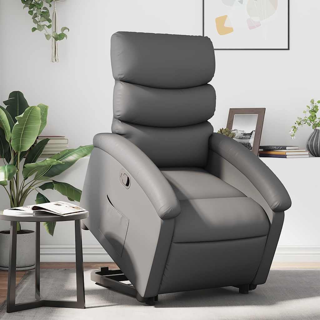 vidaXL Stand Up Chair Faux Leather Grey, Stand Up Chair, Stand Up Chair, Stand Up Chair, Stand Up Chair, Senior Chair, Stand Up Chair, Stand Up Chair, Stand Up Chair