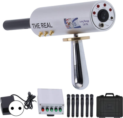 Metaaldetector, nauwkeurige positionering professionele goudetector met groot bereik, draagbare ondergrondse goudzoeker met demagnetiseringsfunctie, 6 antennes voor volwassenen (EU)