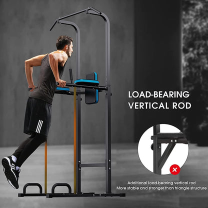JX Fitness Power Tower Multifunctional Fitness Training Device with Pull-Up Bar for Push-ups, Pull-Ups, Dips, Abdominal Training - QUORE