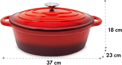 Cast Iron Casserole with Lid 28 cm 4 Litres | Stewpan Pure Casserole with Lid Casserole Reindl Cast Iron Pan Cocotte Oven Pan Induction Pan | Toci's Big-BBQ Premium Cooking Accessories - QUORE