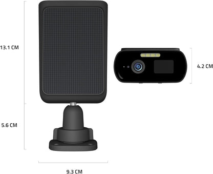 Hombli Zonnecamera 2K QHD – Milieuvriendelijke Oplaadbare Beveiligingscamera op Zonne-energie met Flexibele Bevestiging, Alarm & Schijnwerper – Infrarood & Kleurennachtzicht, Bewegingsdetectie, IP66