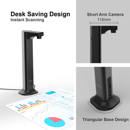 Viisan Scanner voor documenten en boeken. A3-scangebied. 13 MP resolutie. Pagina's gladmaken en splitsen, automatisch scannen van tekst.