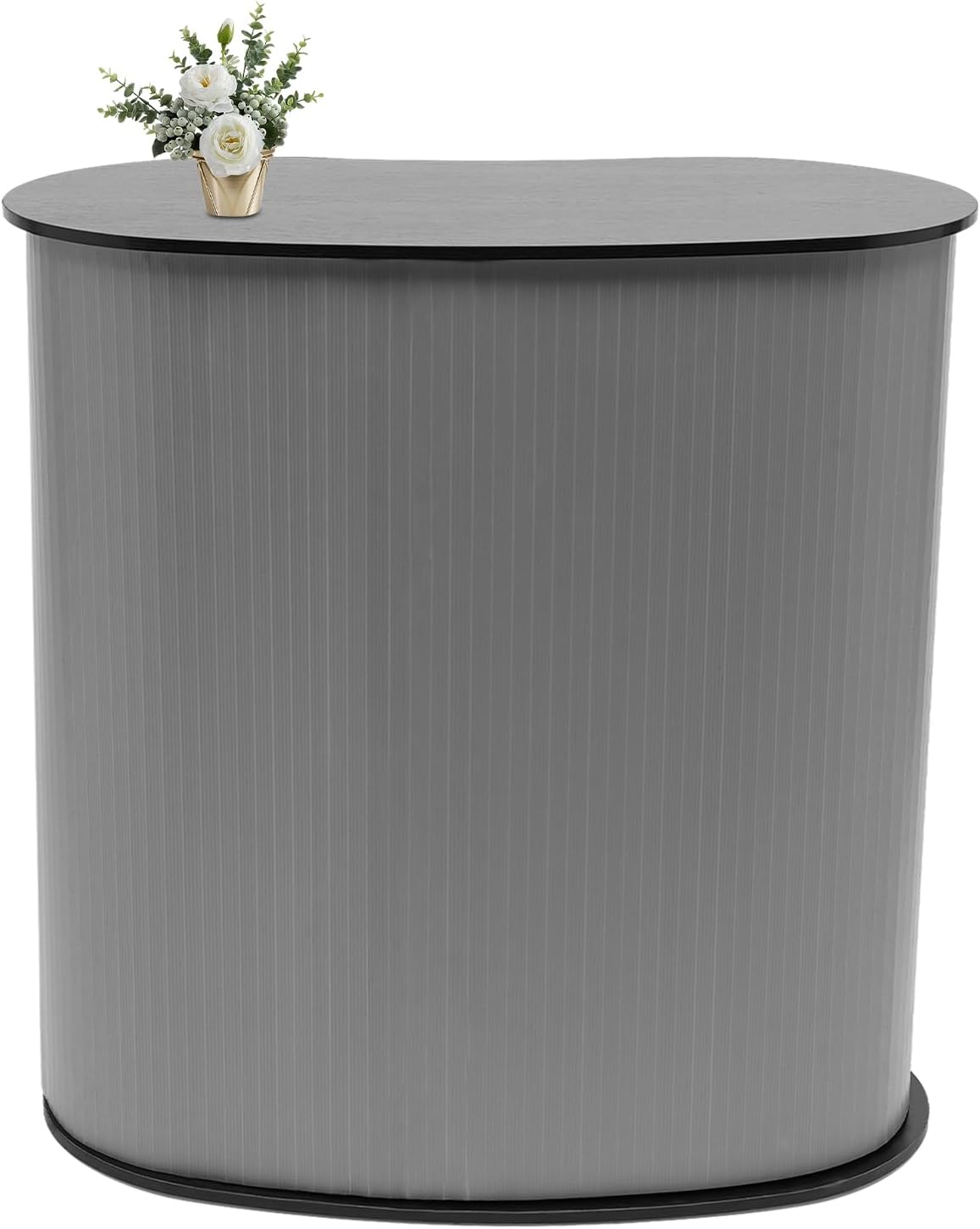 Simple Lobby Commercial Reception Desk Presentation Stand, Foldable, Reception Desk, Black, Reception, Counter, Exhibition Desk, Round Reception Desk, Shop, Counter, Counter - QUORE