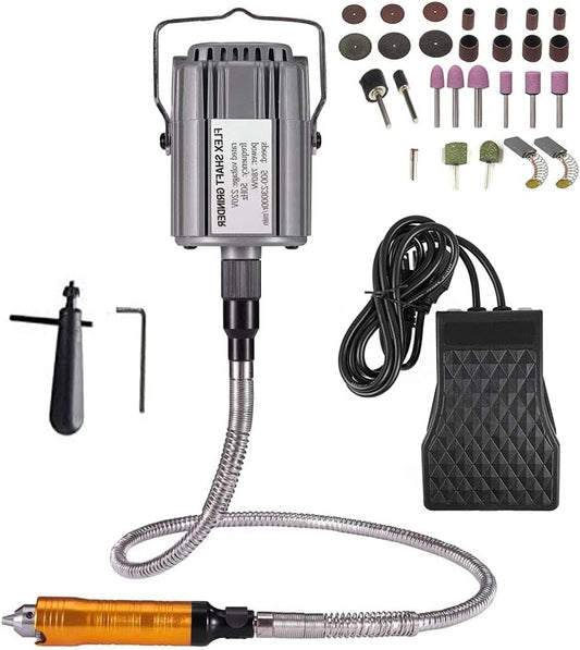 Draaigereedschap – Multifunctioneel Gereedschap – Flexibele As – Boormachine – Slijpmachine – 780W Motor – Instelbare Snelheid & Voetpedaalbediening - QUORE