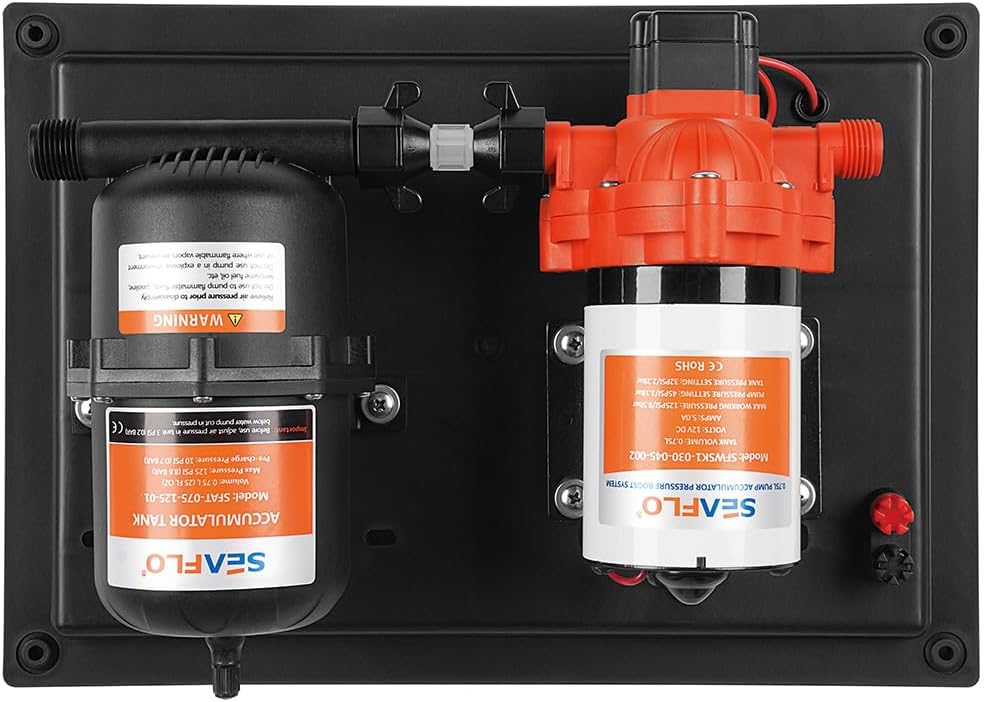 SEAFLO 33-serie waterpomp en accumulator tanksysteem - 12 V DC, 3,0 GPM, 45 psi, 0,2 gallon tank