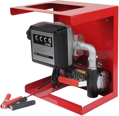 Diesel Transferpompset 12V – Dieselpomp – Brandstofpomp – Oliepomp – Transferpomp – Zelfaanzuigend – 4-Cijferige Flowmeter