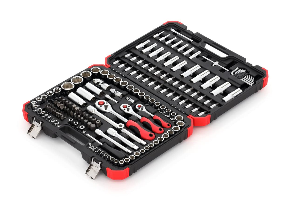 GEDORE R45603172 Dopsleutelset 172-delig, 1/4+3/8+1/2, Zwart, Rood