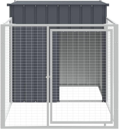 vidaXL Dog house with roof 110x201x110 cm galvanized steel anthracite