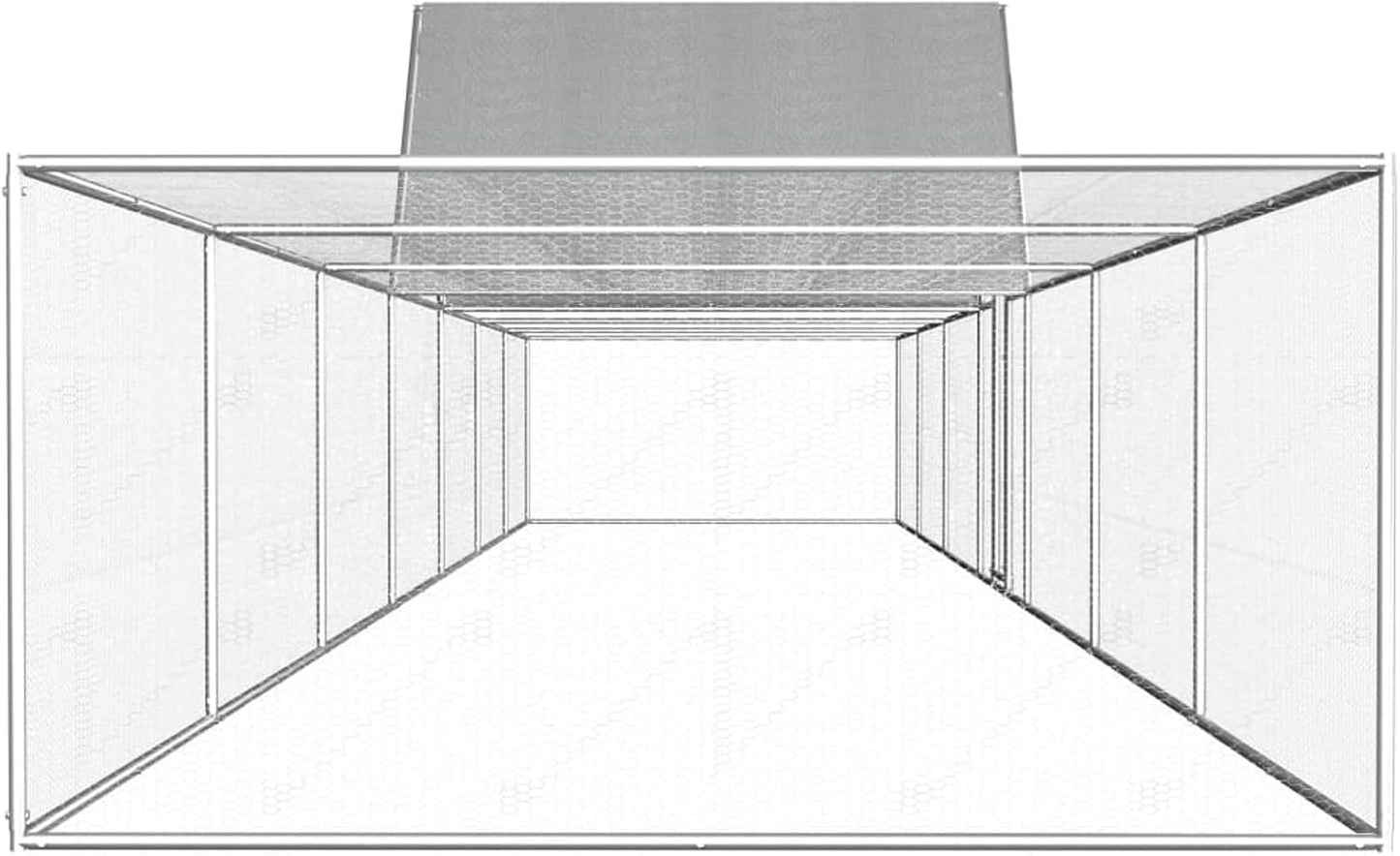 Kippenren – Kippenhok – Kipverblijf – Pluimvee Ren – Vogelren – XXL Verzinkt Staal – 14 x 2 x 2 Meter – Waterdicht Dak – Veilig Draadgaas