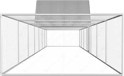 Kippenren – Kippenhok – Kipverblijf – Pluimvee Ren – Vogelren – XXL Verzinkt Staal – 14 x 2 x 2 Meter – Waterdicht Dak – Veilig Draadgaas