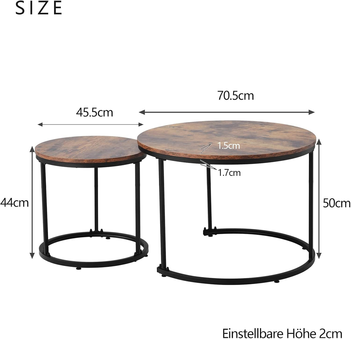 Koffietafel - Table - Coffe table - Living Room Table - Moderne minimalistische stijl - Combinatie salontafelset - Home Leisure Table - Eenvoudige hoge salontafel - Bruin