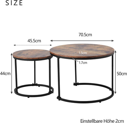Koffietafel - Table - Coffe table - Living Room Table - Moderne minimalistische stijl - Combinatie salontafelset - Home Leisure Table - Eenvoudige hoge salontafel - Bruin