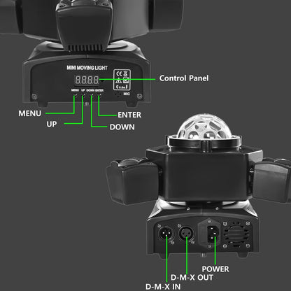 150 W Bewegingskop Stage Lichtstraal LED RGBW DMX512 scènes beweging hoofdlicht, geluidsgeactiveerd, podiumlicht, discolamp met afstandsbediening, feestlicht voor DJ bar, verjaardag, discobruiloft